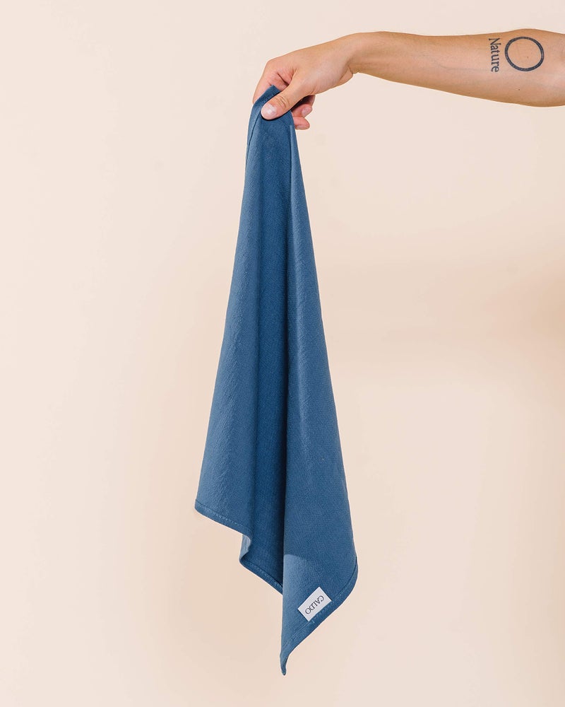 Caldo Linen Dinner Napkins - Rustic- Soft and Durable Cloth - Washable and Reusable- 4 Pack - 20x20 inch (Vintage Blue) - Image 3